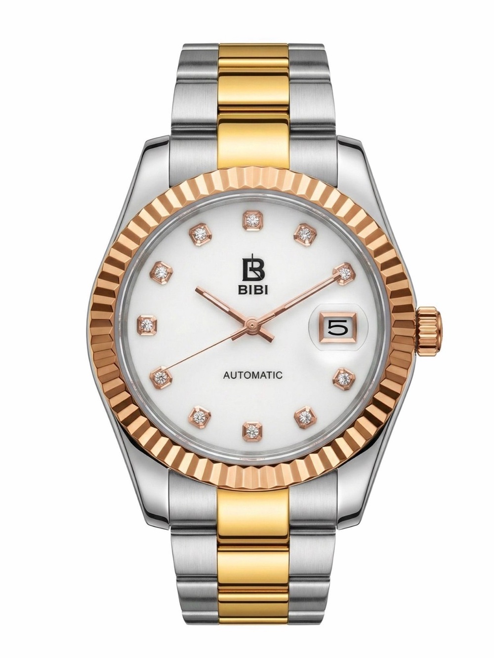 BiBi Two-Tone Silver and Gold Men’s Bracelet Watch